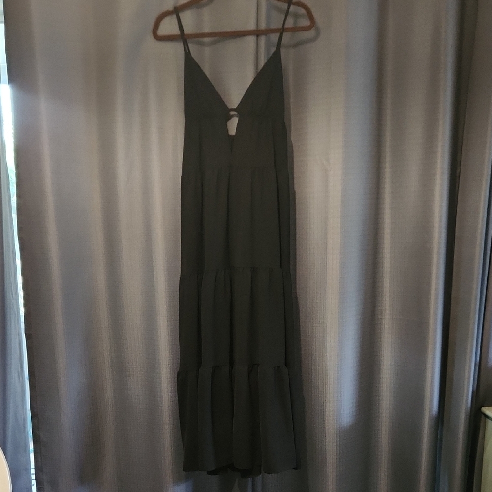 SHEIN Black Spaghetti Strap Maxi Sundress
